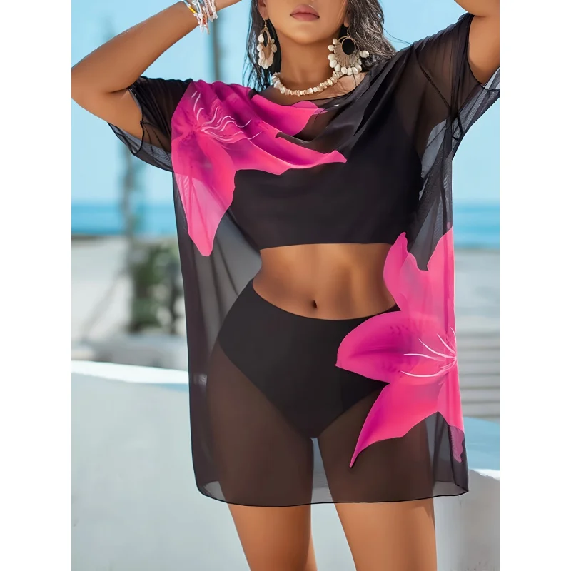 MOXDO Cover-Up: Stylish, Casual, Lightweight, and Comfortable—Perfect for Beach Vacations with Floral Prints for the Beach, Pool