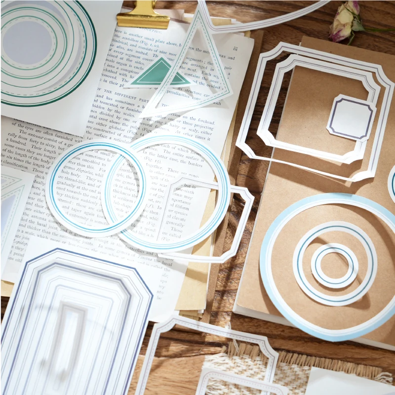 مجلة الذهاب 20 قطعة/الوحدة بسيطة سكرابوكينغ الإطار ملصقات غير المرغوب فيه مجلة مخطط القرطاسية ملصق مخطط الديكور الحدود التسمية