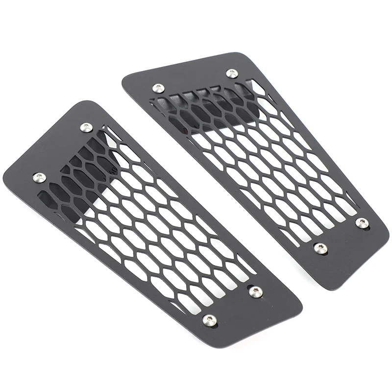 2 قطعة الكربون الصلب الأسود لخزان الجدار العظيم 400 2023 + سيارة الجبهة الضباب ضوء حماية غطاء شبكي ملصقات الزخرفية اكسسوارات