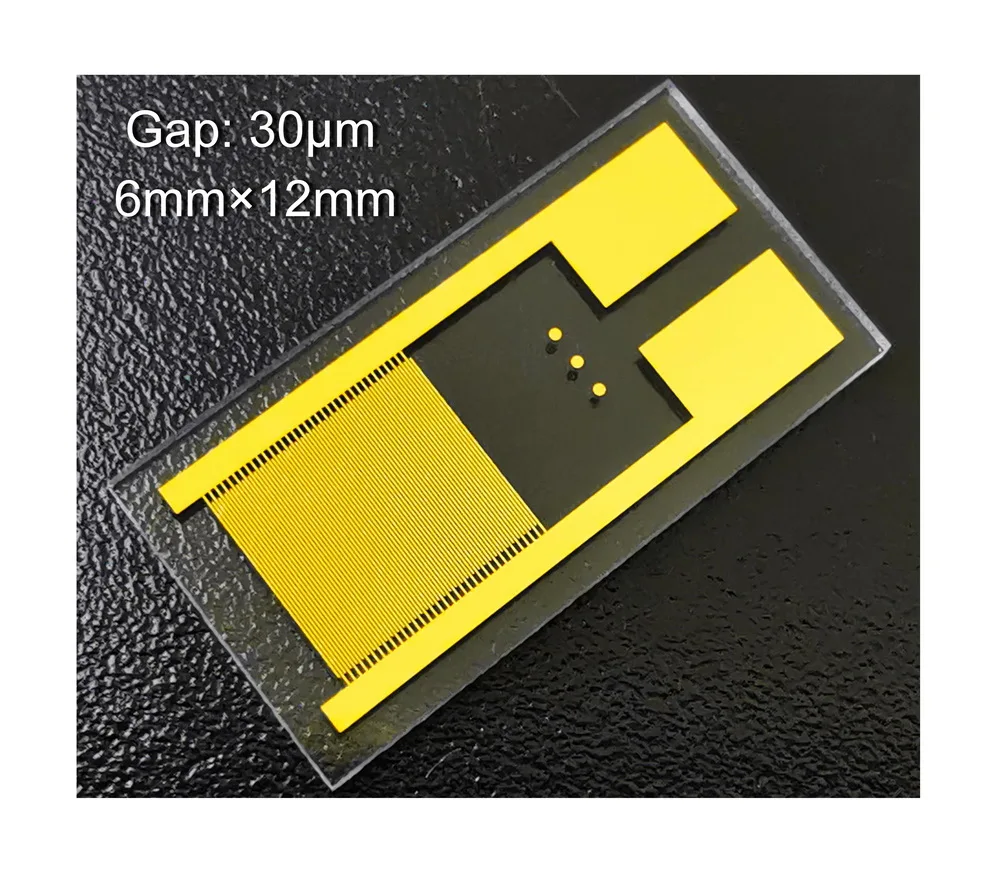 

30um Transparent Interdigital Electrode Quartz Glass MEMS Gas Bioelectrochemical Sensor Photoelectric Detection