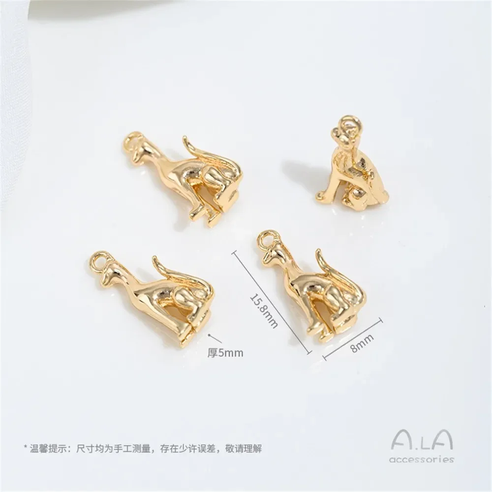 

14K Copper Bag Real Gold Pet Dog Dachshund Dog Thin Dog Poodle Pendant DIY Handmade Jewelry Pendant