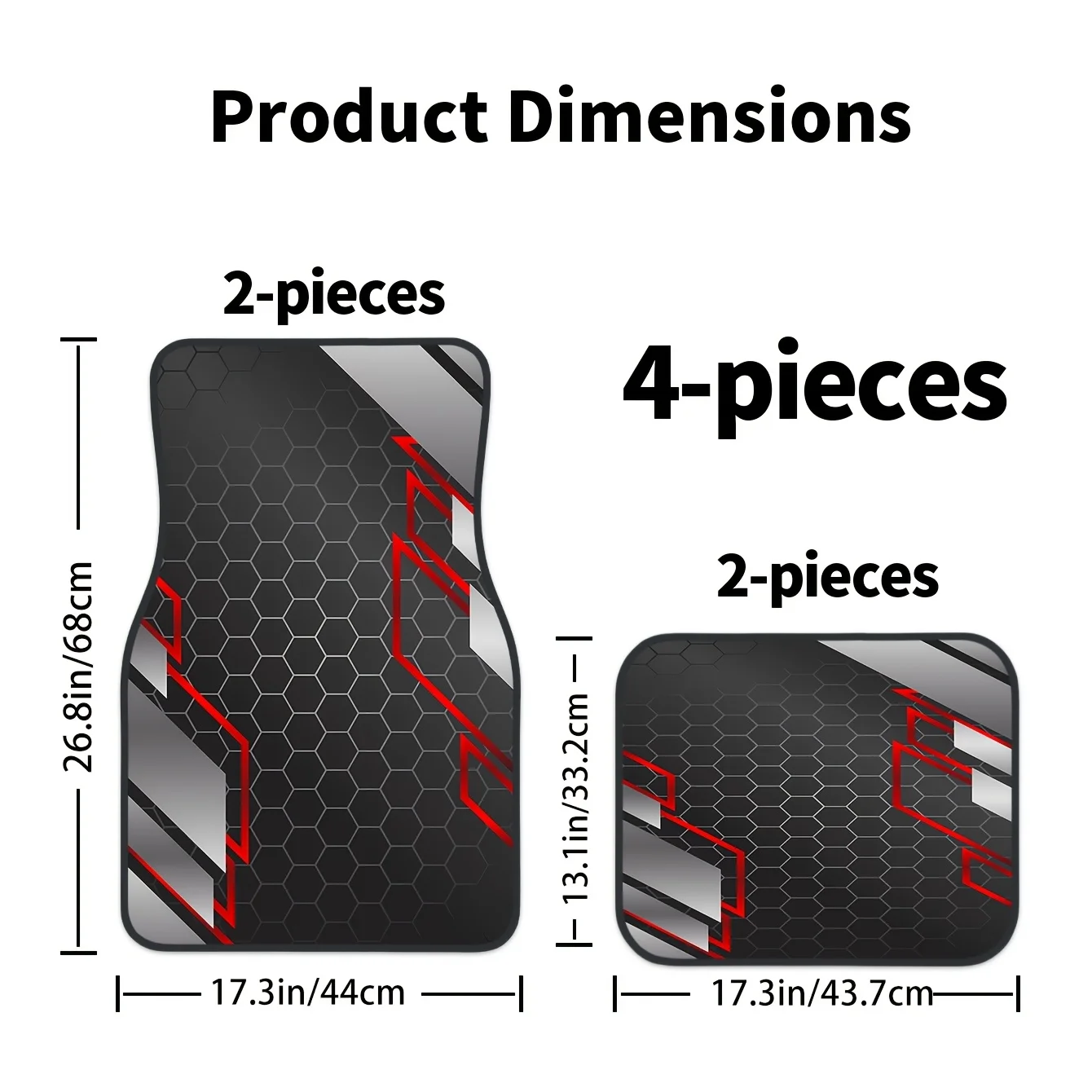 Geometric Line Pattern Printed Mats, 4pcs, Fits Most Vehicles, Easy To Clean, Stylish And Durable, All-Season High-Quality Mats