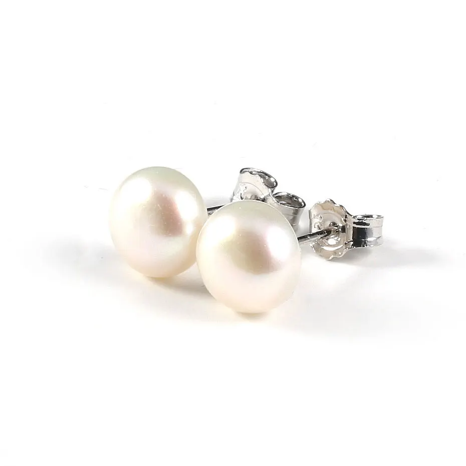 100% Natural Pearl Stud Earrings Genuine Natural Freshwater Pearls Earring Exquisite Jewelry Gifts for Women 4 Colors Wholesale