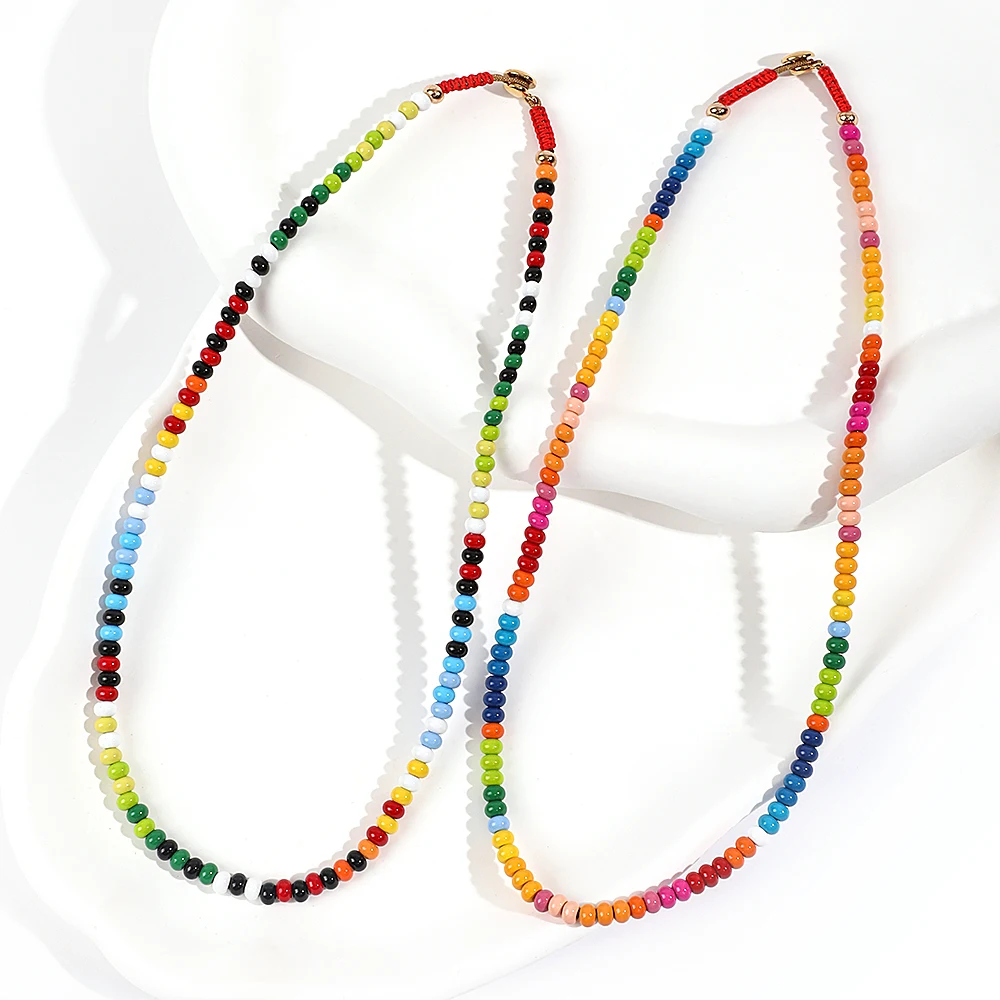 Women'S Accessories Wholesale Suppliers - สร้อยคอลูกปัดโลหะสีรุ้ง Boho สำหรับผู้หญิงเครื่องประดับ Y2k แบบใหม่สำหรับฤดูร้อน