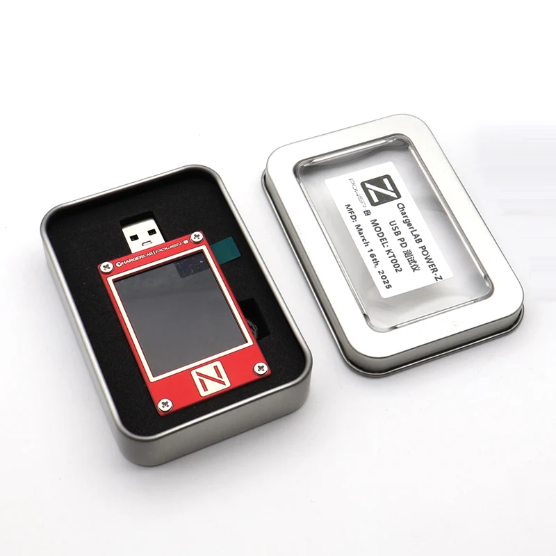 ChargerLAB Power-Z USB KT002 PD Tester Strumento di decezione della tensione Schermo Strumento di test di potenza e capacità per rilevamento di gravità