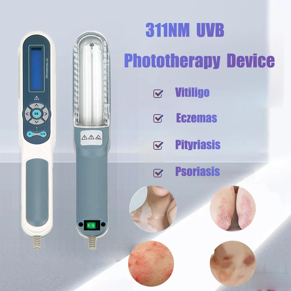 308nm Handheld uvb Light Therapy Portable Effective To Treat vitiligo Psoriasis Eczema Uvb Lamps Uv Phototherapy Instrinstrument