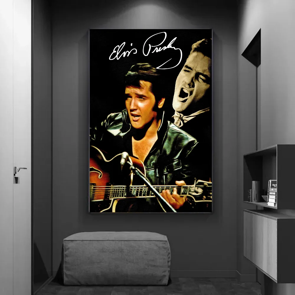 E-Elvis Presley Classic Movie Posters Fancy Wall Sticker for Living Room Bar Decoration Room Wall Decor