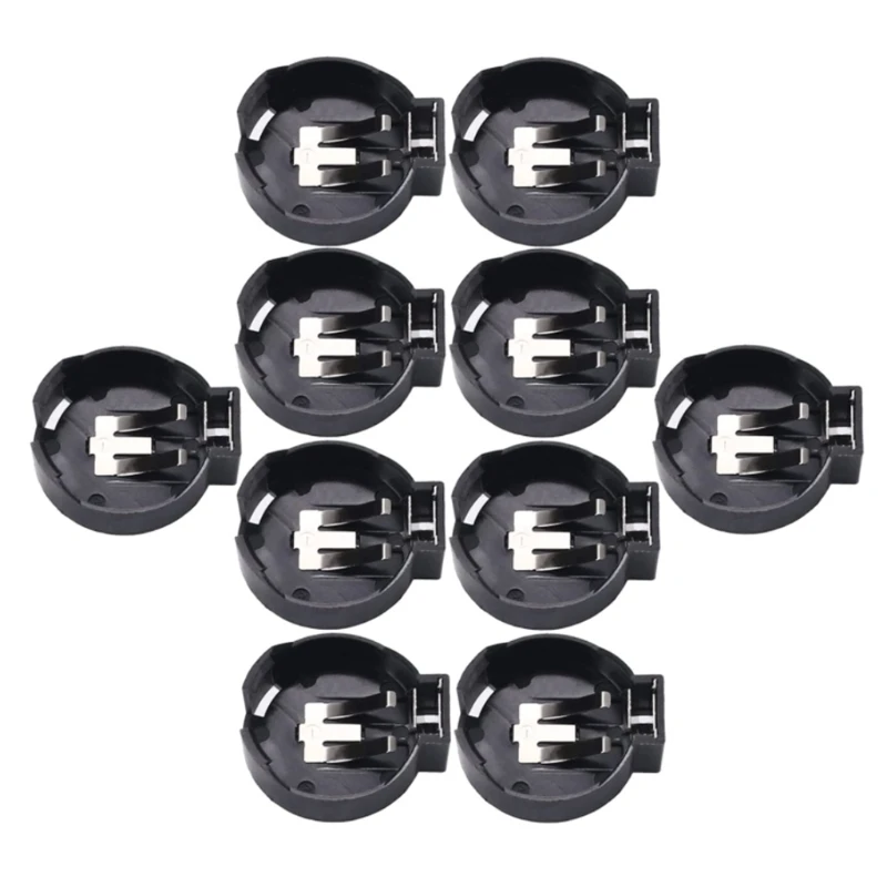 3V Button Coin Cell Battery Socket Holder for Case Mini Battery Storage Box Black Color for CR2477 F19E