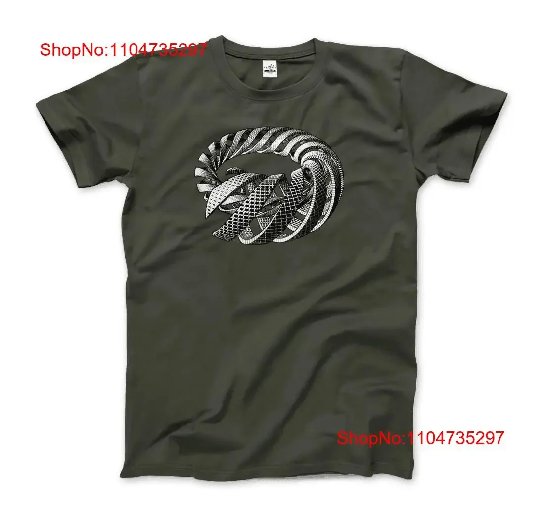 MC Escher Spirals Art T Shirt vintage Washed graphic Stylish Casual fashion homme Stretched streetwear Soft