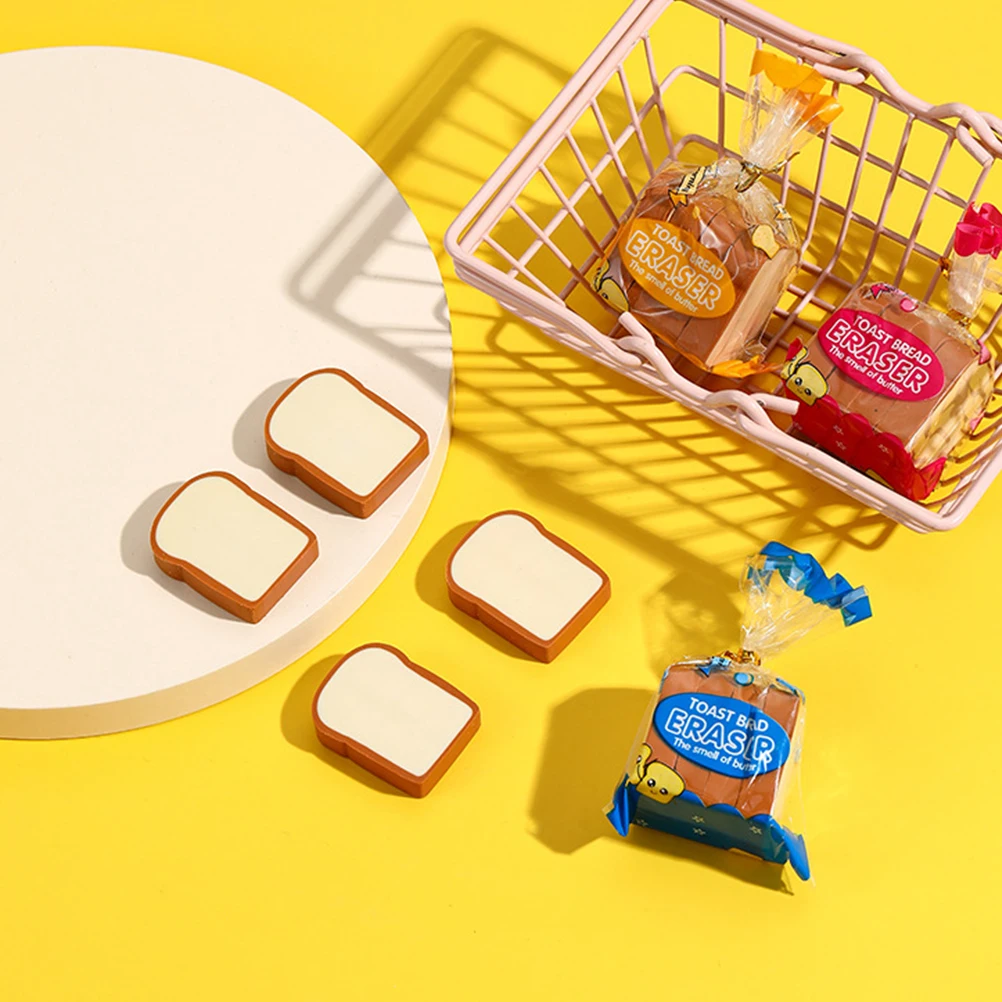 

16Pcs Mini Bread Erasers Cute Erasers for Drawing Pencil Correction Portable Stationery Supplies Award Incentives Classroom