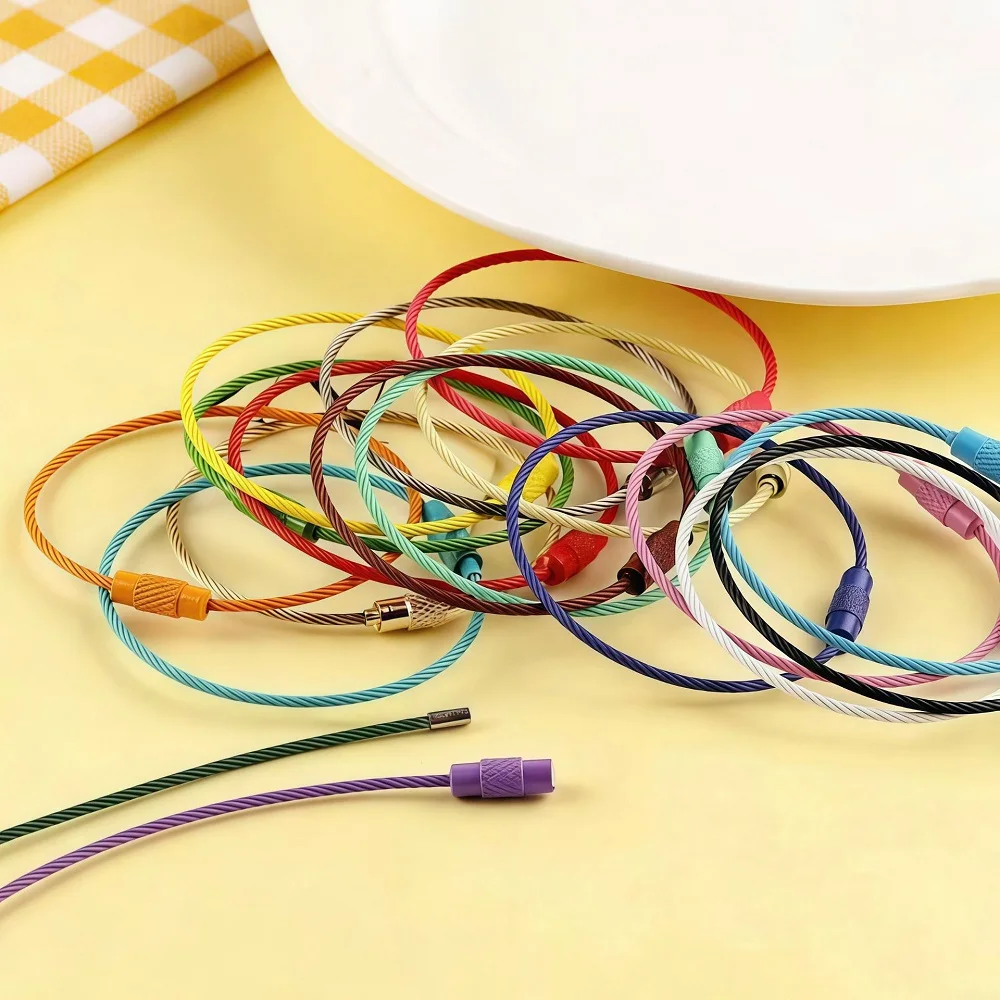 Clip per etichette per bagagli in filo di acciaio inossidabile colorato, 10 pezzi, durevole e facile da installare, perfetto per i viaggi e l'uso quotidiano