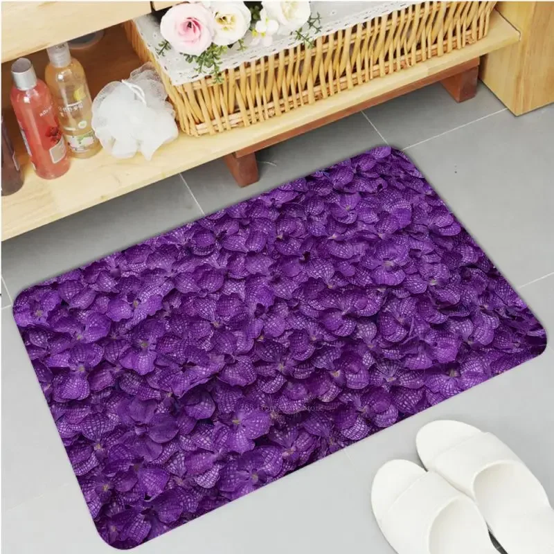 Purple Pattern Kitchen Mat Retro Multiple Choice Living Room Kitchen Rug Non-Slip Welcome Doormat