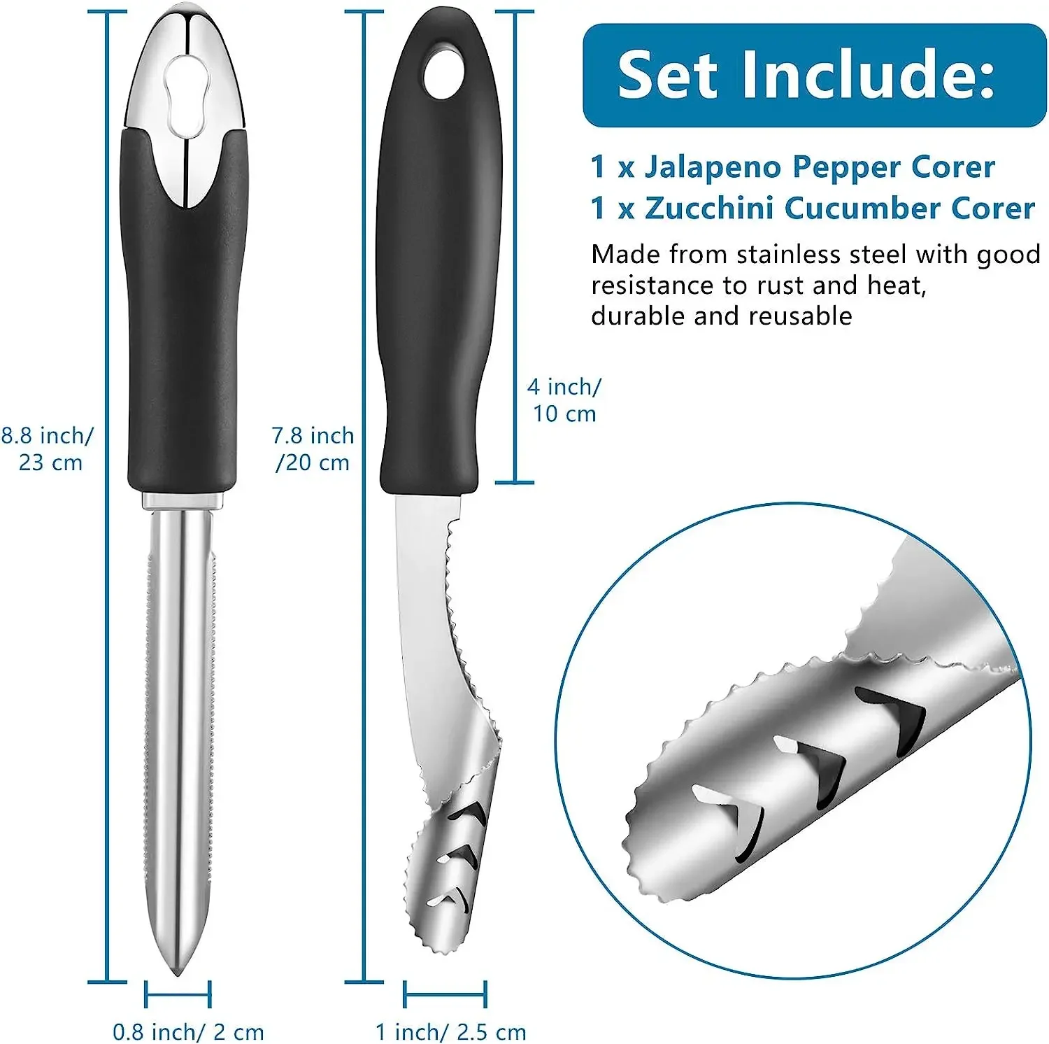 Remover Special Gadget With Serrated Edge Kitchen Free Shipping New Portable Pepper Corer Stainless Steel Zucchini Cucumber Core