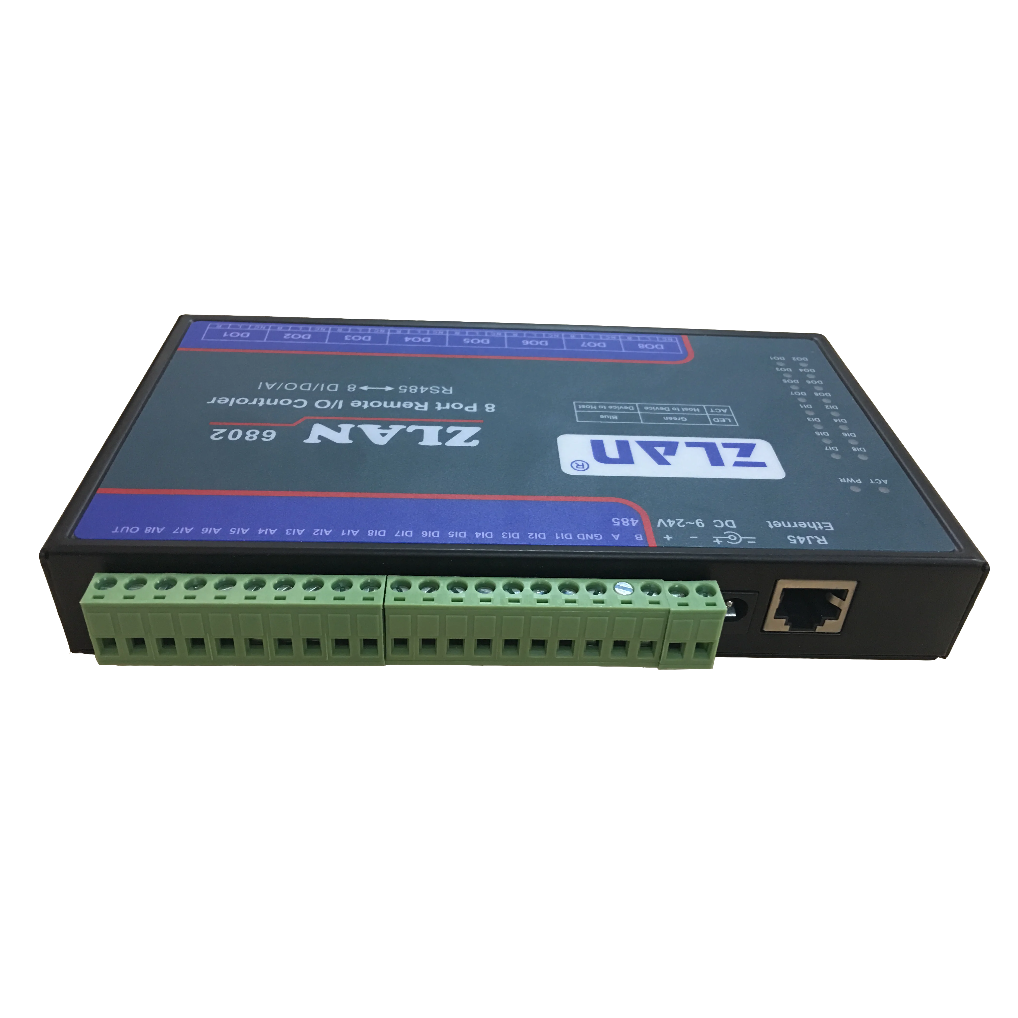 8 Channels DI AI DO RS485 Modbus i/o module RTU / data collector remote controller ZLAN6802