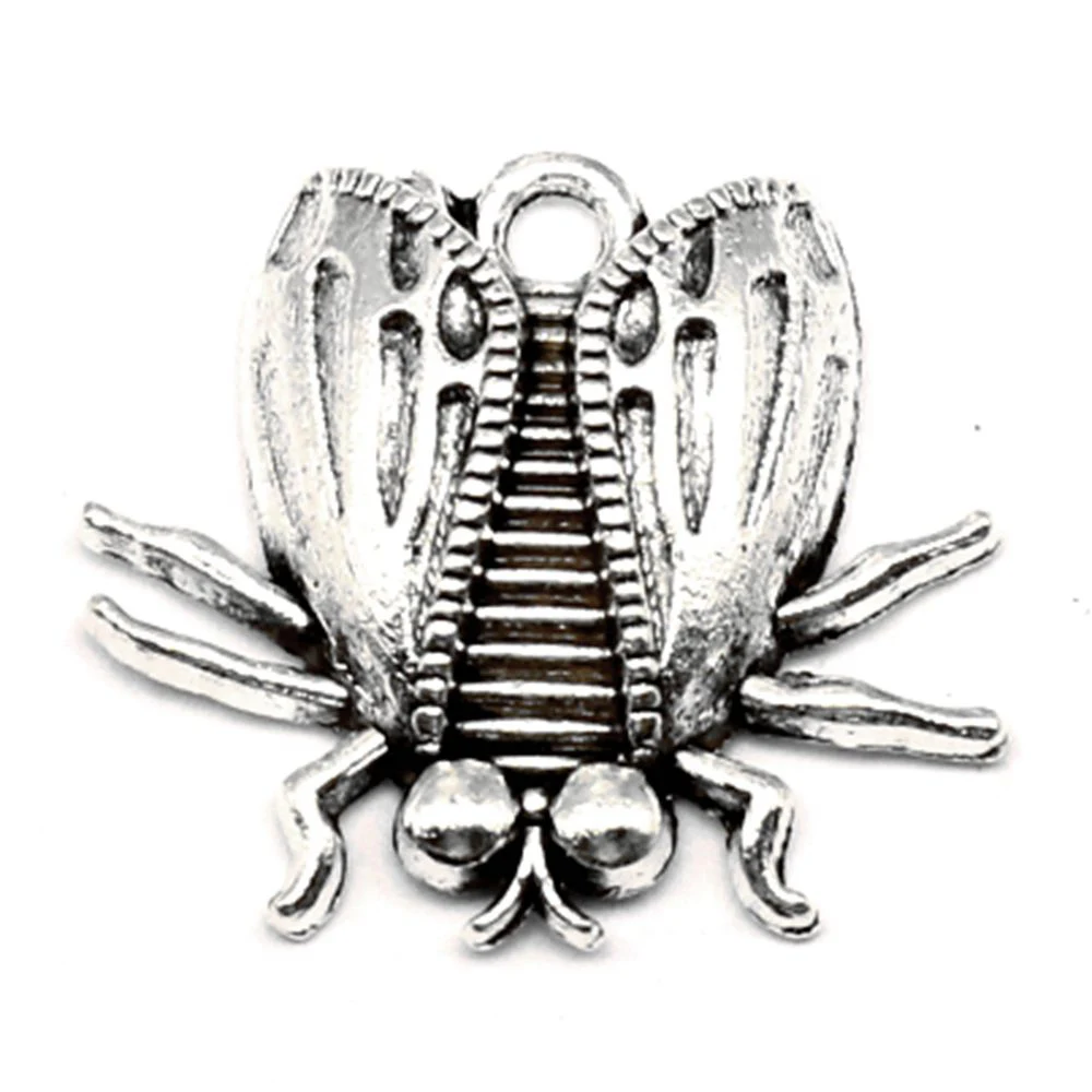 5pcs 20x23mm Robinflies Charms Pendant For Jewelri For Crafts Male Jewelry Antique Silver Color