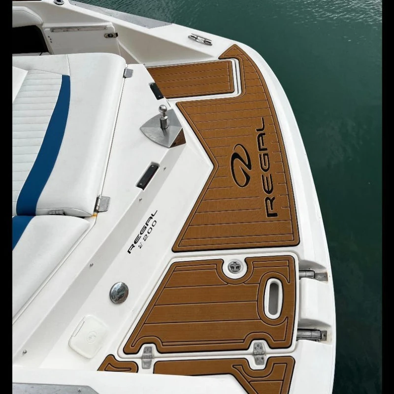 

KXKZREN Customized 2004 Regal 2200 Swim Platform Cockpit Yacht Non-slip Mat Self-adhesive Boat EVA Foam Faux Teak Flooring Pad