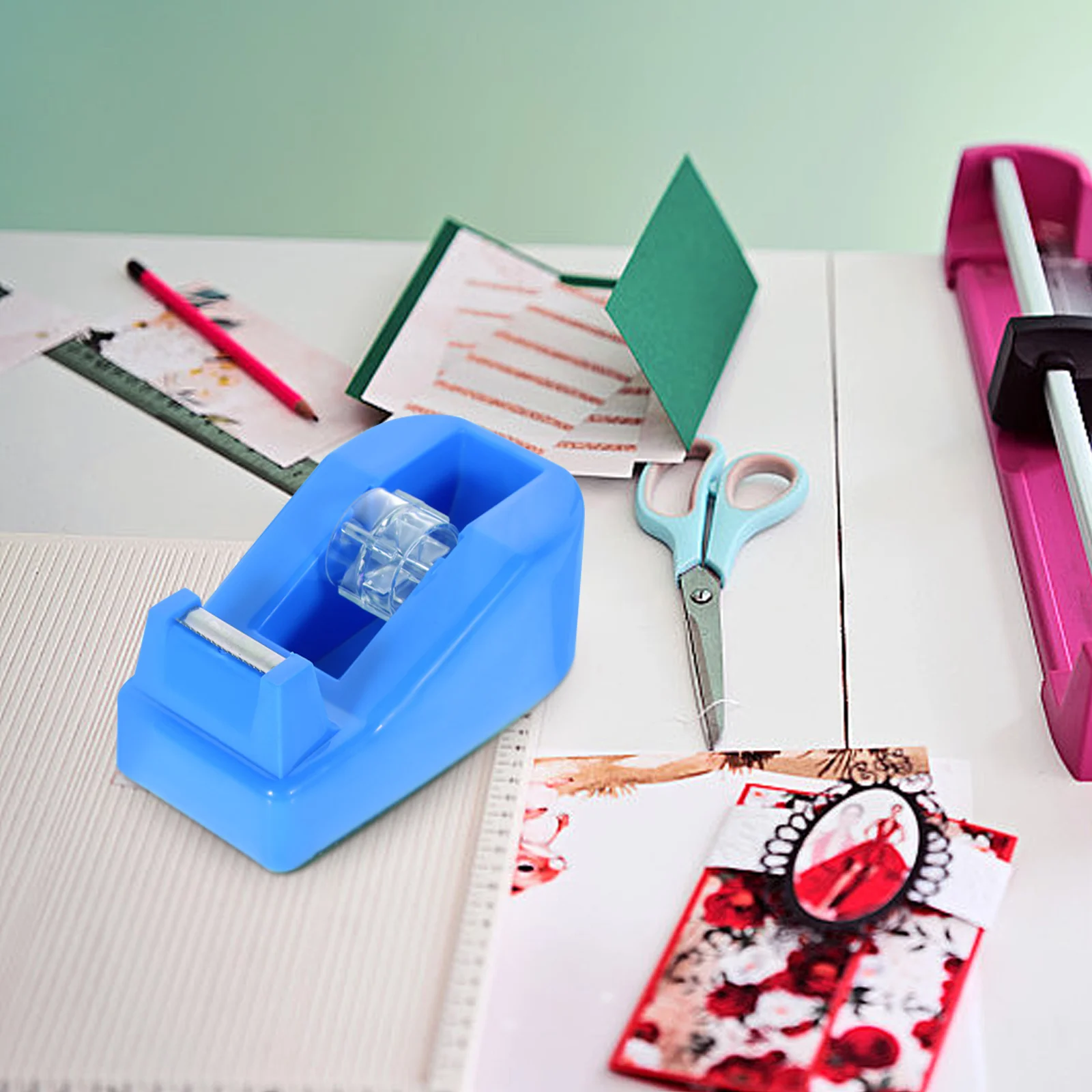 Dispenser Pita Kecil Mudah Dibawa Desain Hemat Tempat Ideal untuk Penyegelan Paket Pembungkus Kado Proyek Kerajinan Penggunaan Kantor