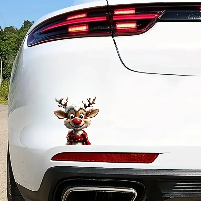 

Рождественская наклейка «Симний снежный олень», идеально подходит для окон автомобиля, крышек для ноутбуков, добавления веселой праздничной атмосферы