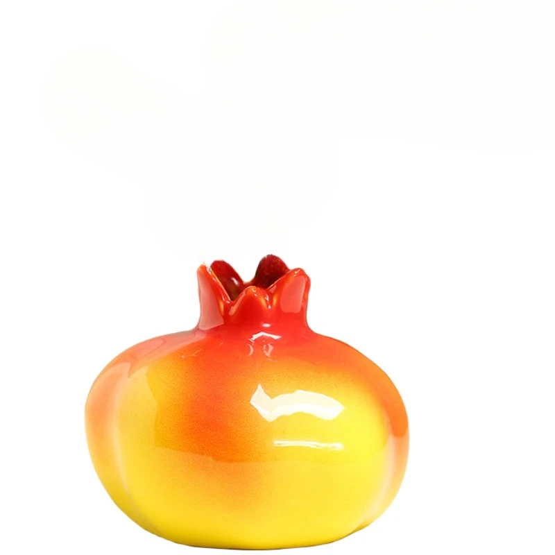 Simulated Pomegranate Flower Utensils Handmade Ceramic Pomegranate Vases Home Accessories Fun Small Ornaments Cute Pomegranates