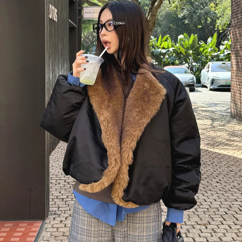 

Street Style Relaxed Warm Flight Suit Cotton Jacket For Women's Fashionable Personality Trend Winter Comfortable Cotton Clothing