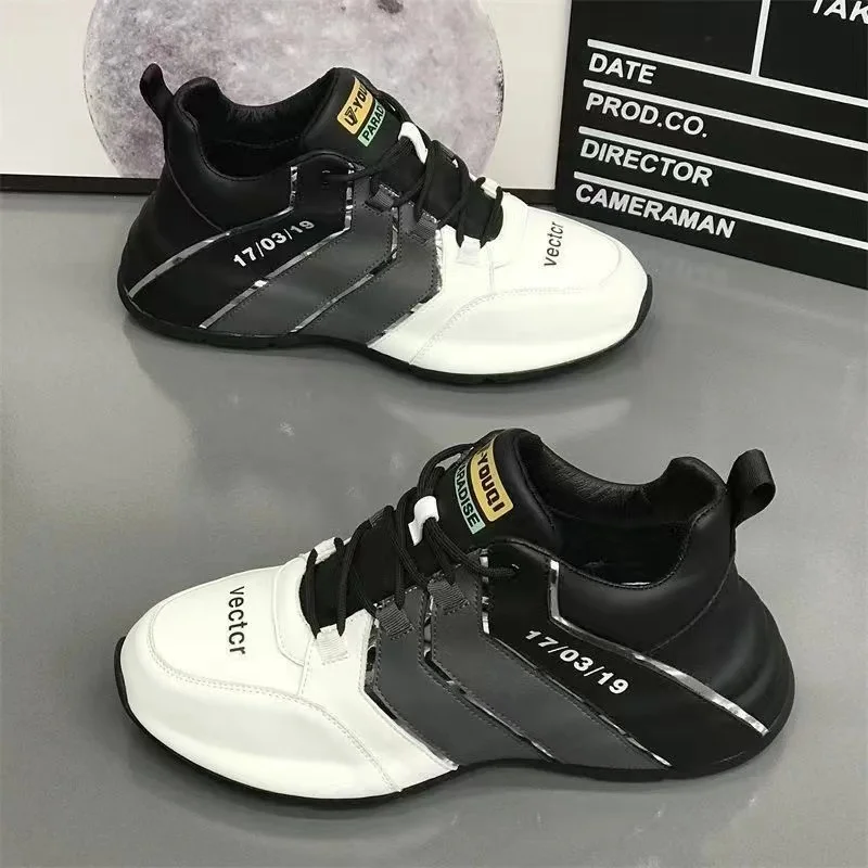 Spring New Men's Casual Sneakers Fashion Lace Up Height Increasing Platform Hiking Shoes for Men Outdoor Men's Running Shoes