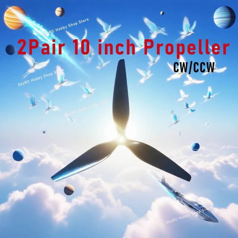 

10 inch Propeller 2Pair 10X5X3 CW/CCW /1050 blade / tri-blade Black-carbon Reinforced Nylon Propeller