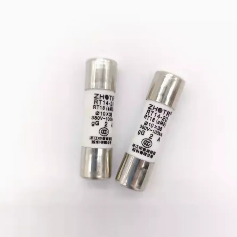 20 pcs Fuse AC 380V R015 RO15 Fast Blow Ceramic Fuse Link gG RT14-20 RT18-32 10X38 1A-32A Cylindrical electric fuses