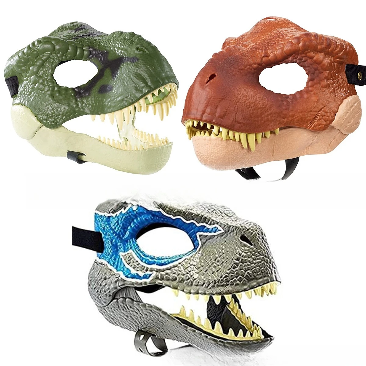 Maschera di dinosauro animale di Halloween Maschera per bocca in movimento del drago
