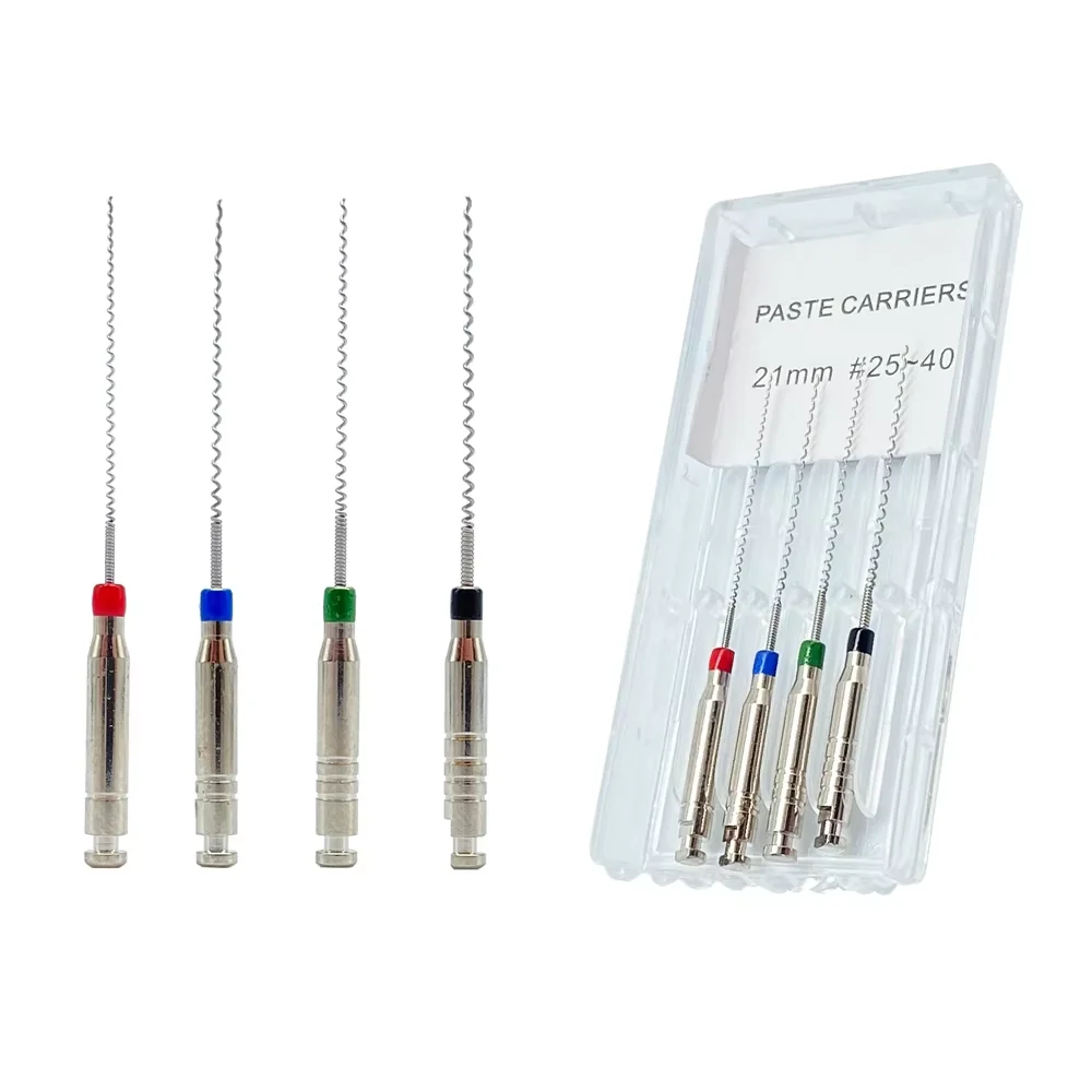 JUMTOP Dental Rotary Paste Carriers 21mm 25mm #25-#40 Assorted Spiral Filler Endodontic Filling Paste Drill Engine Use