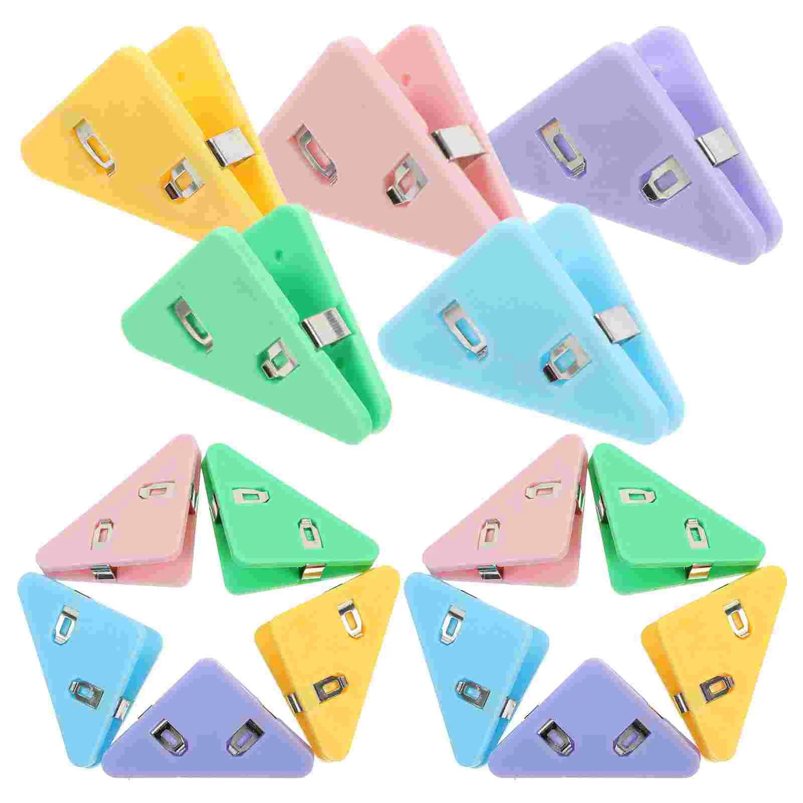 

50 Pcs Bookmark Folder Corner Clip Pupils Paper Clips Plastic Triangular Transparent