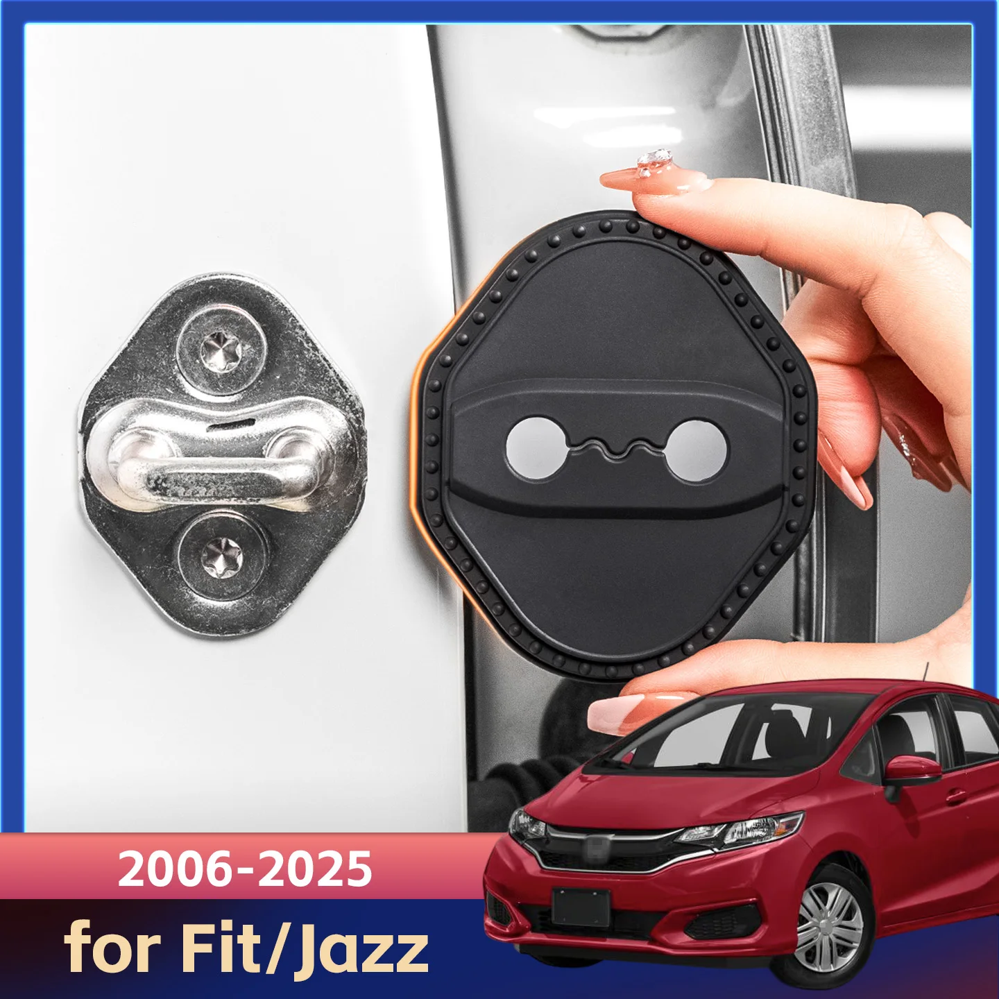 

2/4 шт. силиконовый чехол для дверного замка автомобиля, защитный декоративный чехол для Honda Fit/Jazz 2006-2025 2018 2019 2020 2021 2022 2023 2024