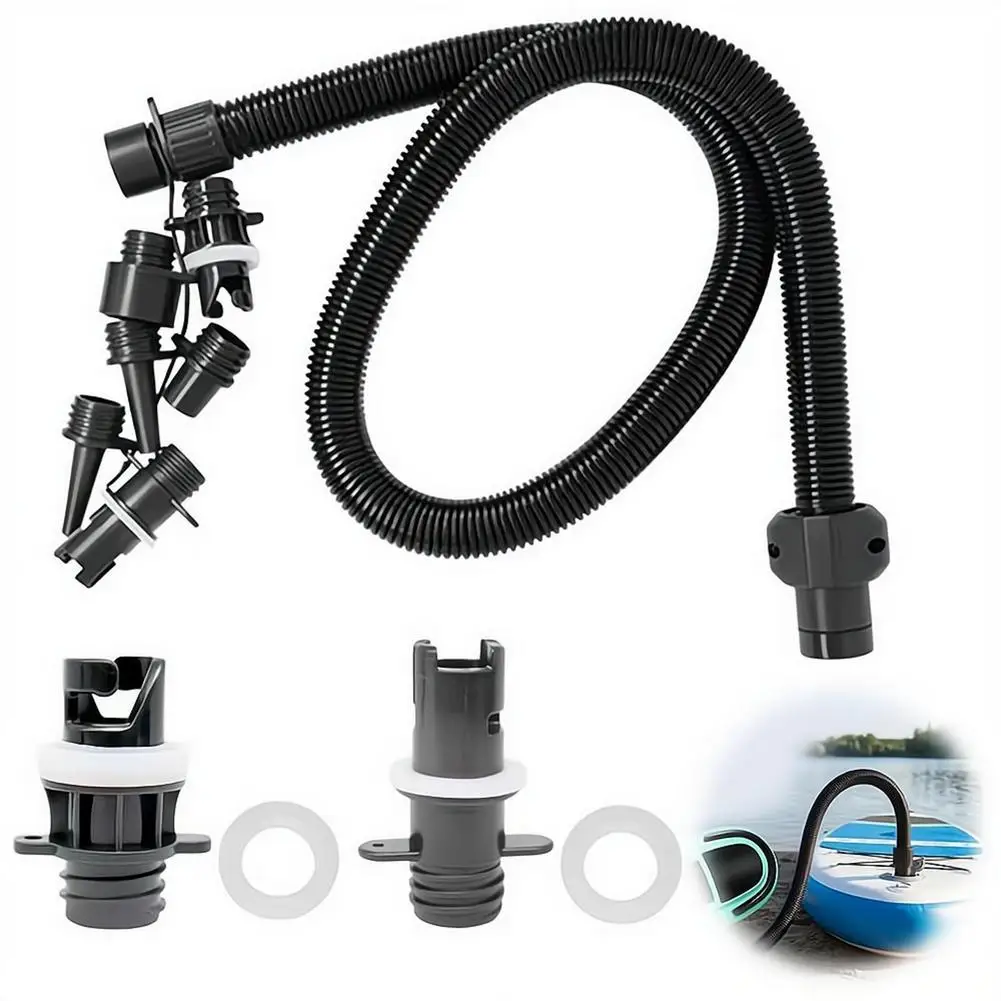Luftschlauch-Set mit 7 Düsen, elektrische Luftpumpe, Stand-Up-Paddle-Board-Pumpe, Zubehör, Adapter für Schlauchboote ﻿