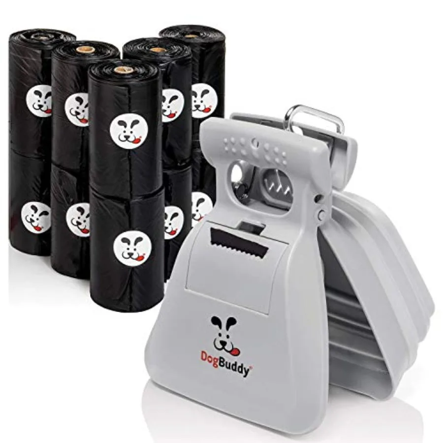 

Большой совок для уборки за питомцами с распылителем и набор биоразлагаемых пакетов для отходов, черные, экологичные и герметичные