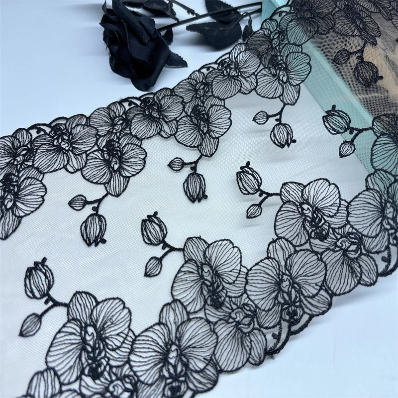 Skin Mesh Embroidery Lace DIY Bra Sewing Crafts Lingeries Accessories Nude Net Embroidery Lace for Clothing Needle Work