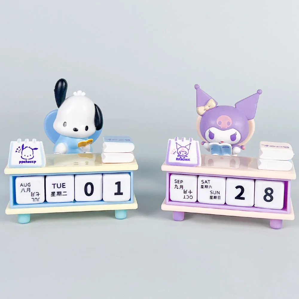 Sanrio Kuromi Pochacco Calendar Series Blind Box Accessories Cute Pacha Dog Desktop Children's Birthday Gifts Collectibles