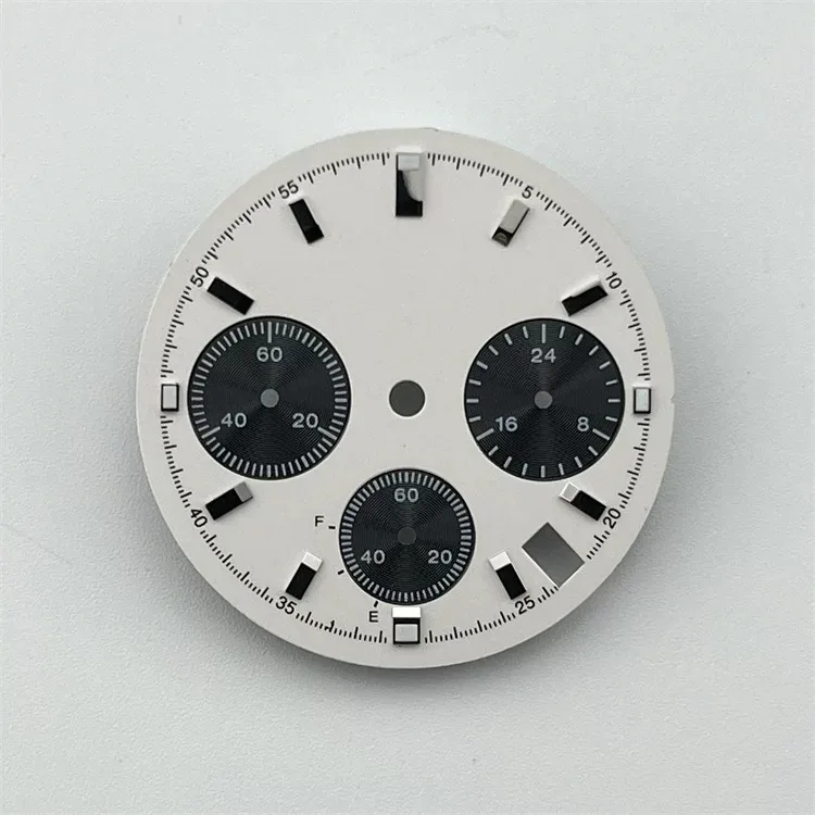 29.5mm No Logo DTN Panda Dial Green Luminous Fit VK63 Movement For Quartz Watch Modification Accessories Custom Logo