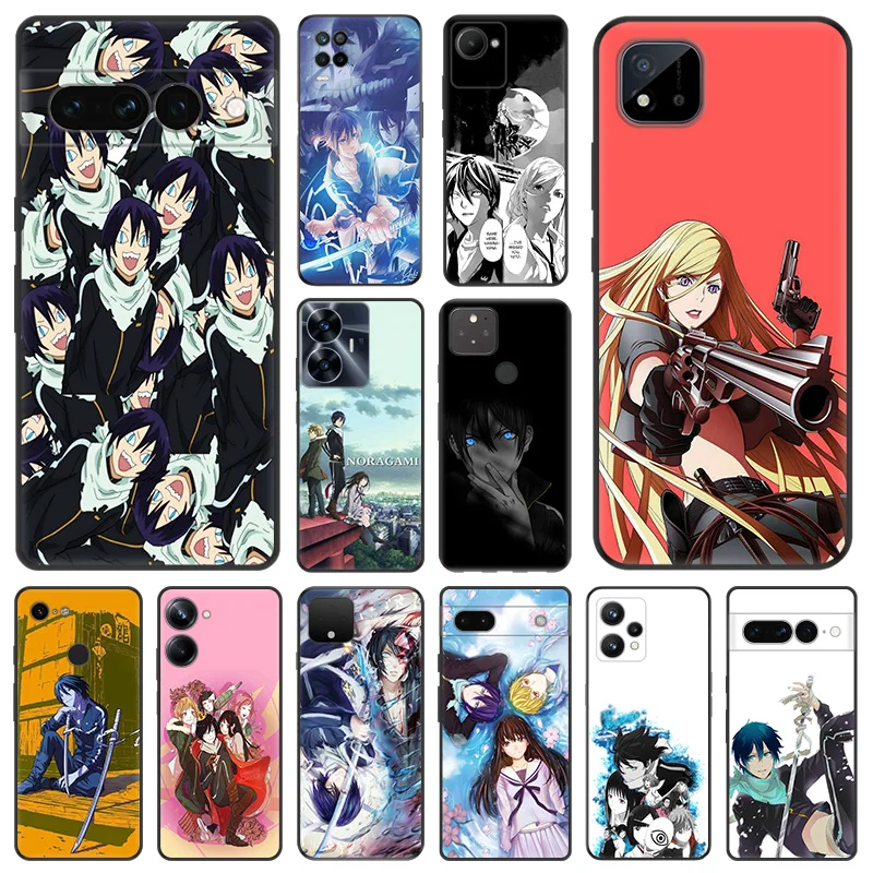 Matte Phone Case for Pixel 8 8a 7 7a 6 6a Moto Edge 20 30 40 Pro OneFusion G200 Anime Noragami Yato Soft Black Cover