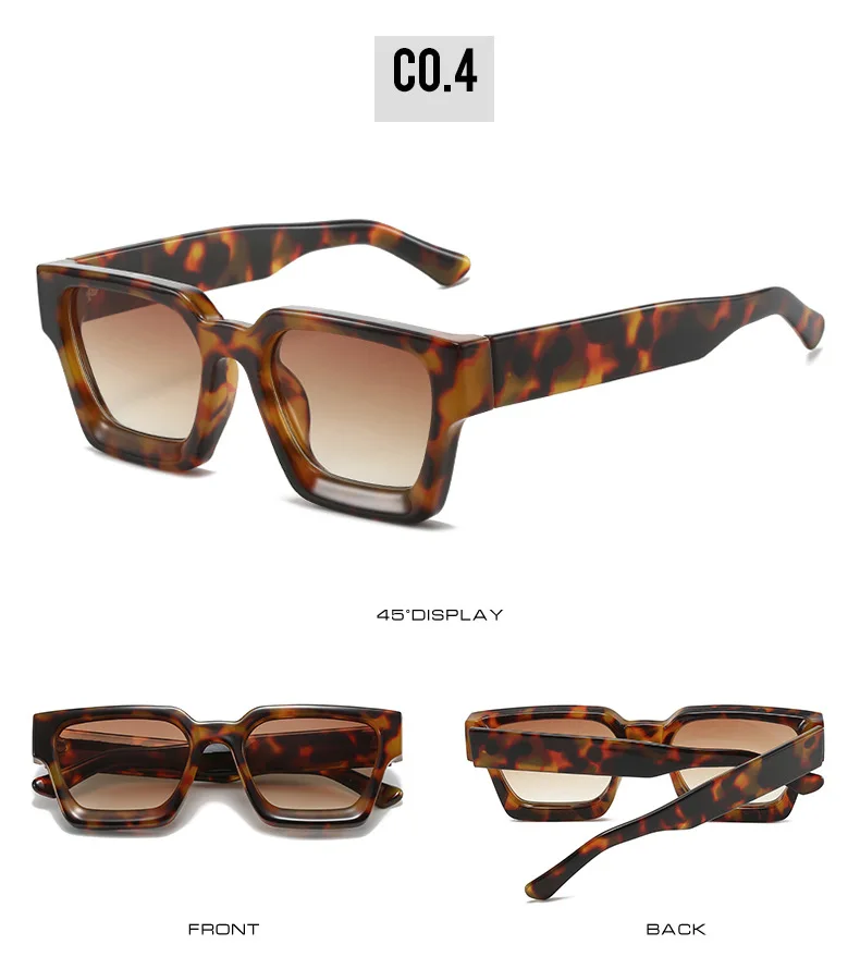 SHAUNA Ins Beliebte Damen Quadratische Sonnenbrille Retro Herren Getönte Farbtöne UV400 – Detail 11