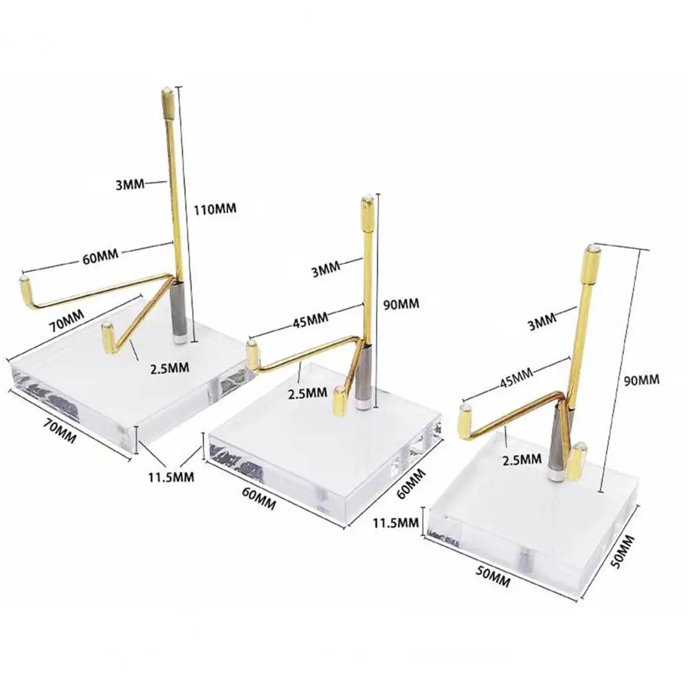 Acrylic Display Stand for Pottery Platters Display Stand for Earth Rocks Metal Display Stand with Acrylic Base for Collections