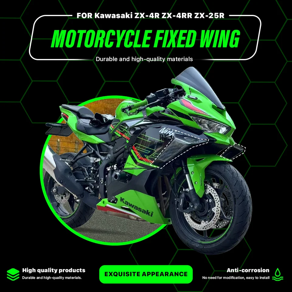 Kawasaki ZX4R ZX25R 2020-2025 Front Fairing Wing Kit