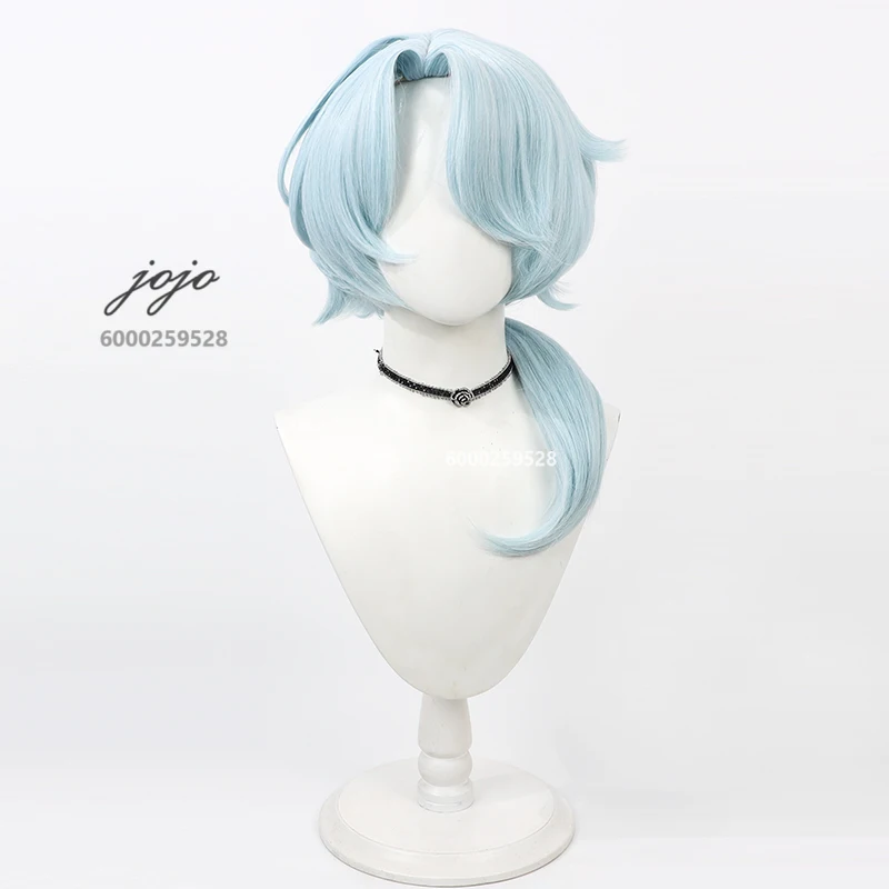 Honkai Star Rail Game Misha Cosplay Wig Light Blue Hair Heat Resistant Synthetic Wigs Men Women Carnival Party Cosplay Wig