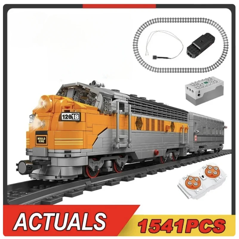 Trains MOC USA EMD F7 WP Diesel Locomotive Remote Control Train Railway Model 1541PCS Building Blocks Brick Puzzle Toys Gift