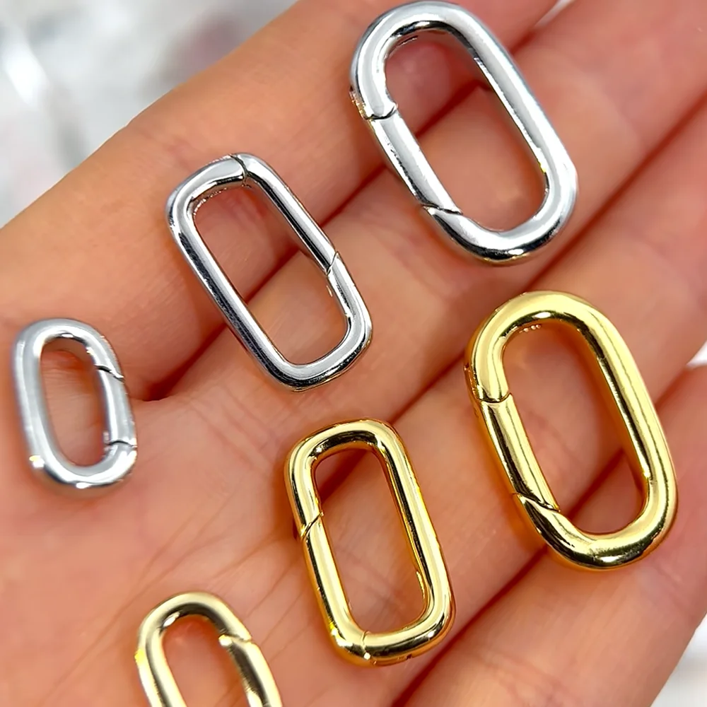 

1/2pcs Oval Spring O Ring Openable Trigger Clasps Clip Leather Bag Connect Buckle Keyring Pendant Keychain Snap Hooks Carabiner