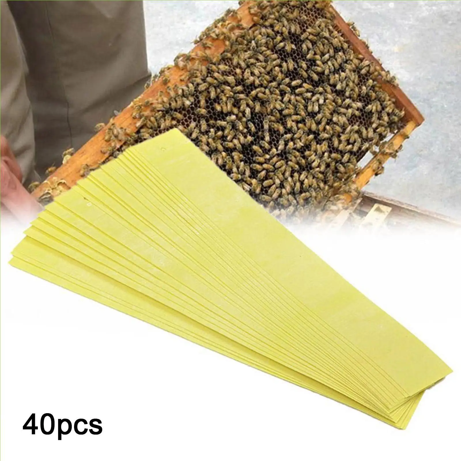 40 Uds apicultura fluvalinato ácaros de abeja Varroa asesino tratamiento medicina tiras tratamiento de ácaros de abeja tiras duraderas para ácaros de abeja