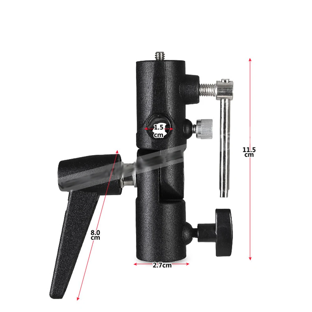 Support pivotant pour parapluie de Type H, 1/4 ou 3/8 pouces, support de lampe de poche noir, robuste et Durable, Compatible avec trépieds, plate-forme d'appareil photo pour