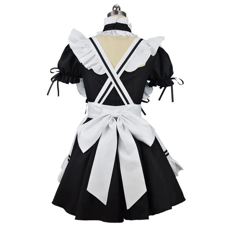 Lolita Maid Dress para meninas e mulheres, Uniforme preto, Vestido bonito, Garçom adorável, Maid Cosplay Costumes, Avental para festa, Roupa de Halloween, Roupas