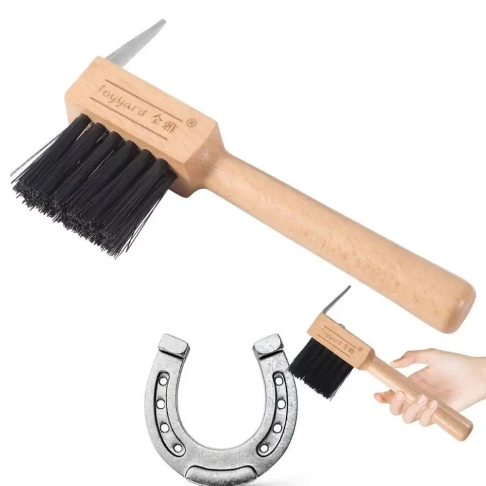 ไม้จับม้า Hoof Pick แปรงทําฟาร์มเครื่องมือแปรงทําความสะอาดกีบสแตนเลสตัดม้ากรูมมิ่ง Pick