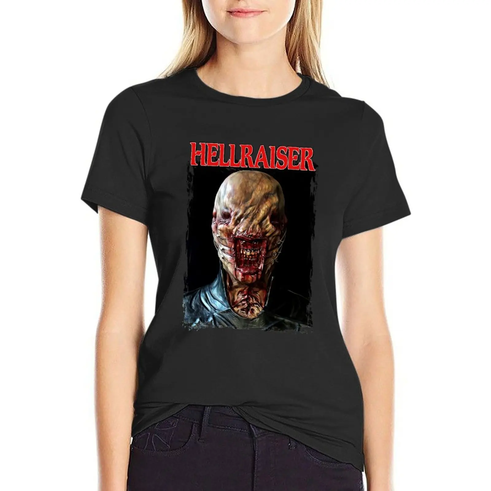 Hellraiser Chatterer T-Shirt Short sleeve tee Female clothing customs vintage cat shirts for Women