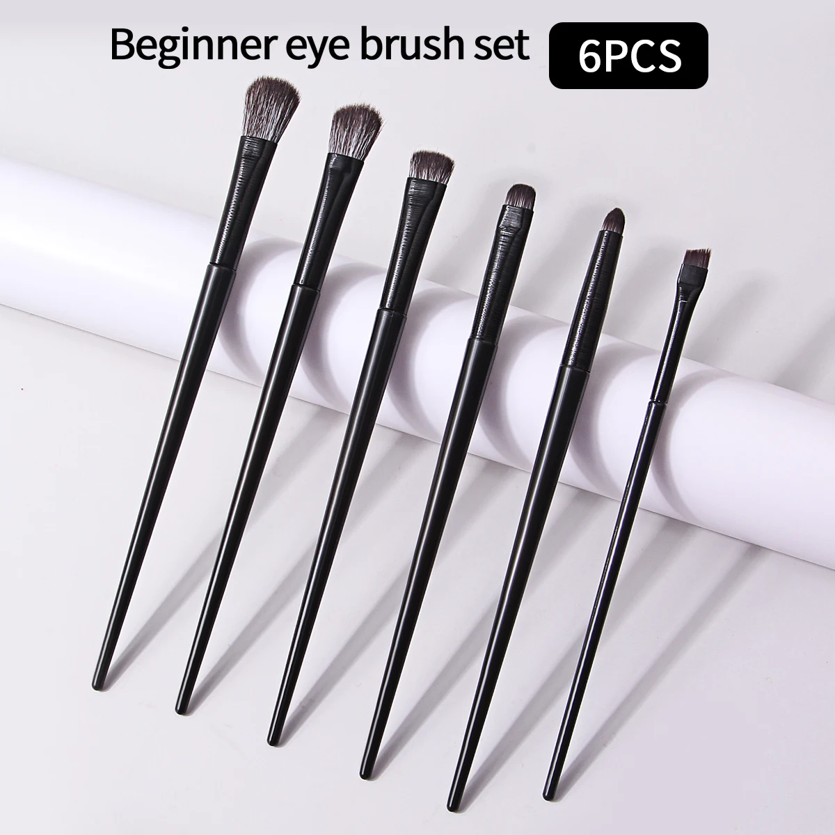 Ensemble de pinceaux de maquillage pour les yeux, pinceaux pour fard à paupières, pinceaux pour eye-liner, pinceaux à sourcils, outils de maquillage professionnels de qualité artiste, 6 pièces