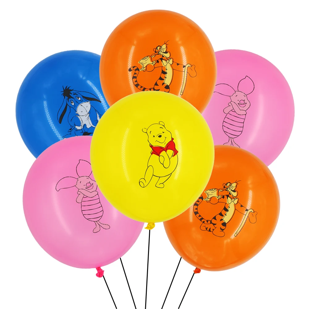 12PCS/Lot 12inch Disney Winnie the Pooh Latex Balloons Cartoon Tigger Bear Printed Birthday Party Decors Kids Baby Shower Toys